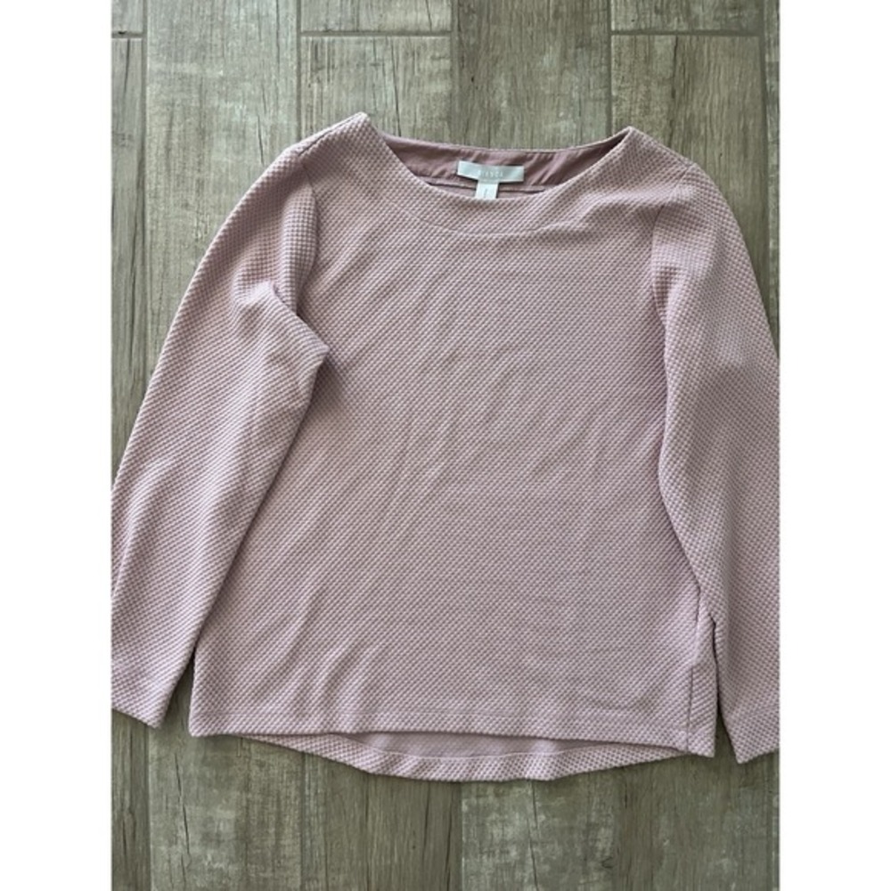 BIANCA Long Sleeve Top Knitted Bubble Polyester Pleated Cuff Curved Hem Wms‎ Med